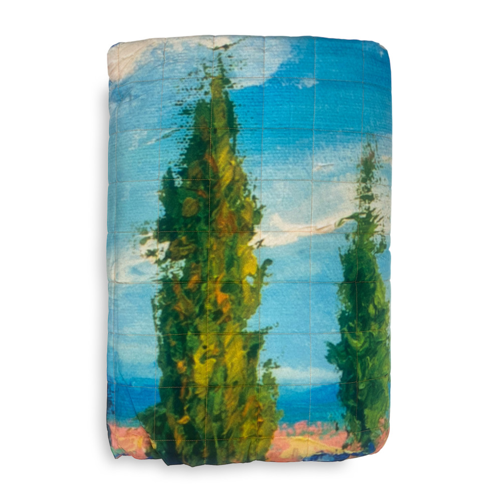 Gesteppte Tagesdecke Designer Gemälde Mohnblumen Monet Double