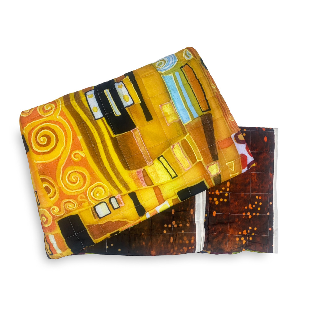 Quilted BEDSPREAD Paintings Klimt the Double Kiss