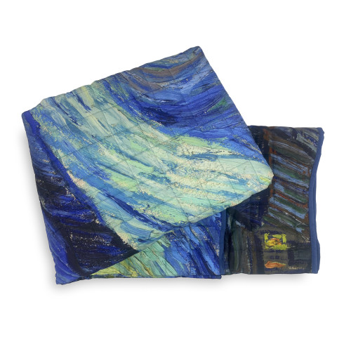 Couvre-lit matelassé Van Gogh bleu Double peintures