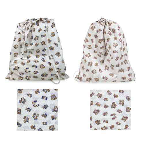 BOLSA GUARDERÍA PIERINO tamaño LARGE MAXI cm. 45x60 Dibujo Oso Dulce
