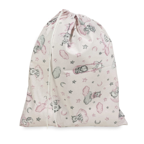 BOLSA GUARDERÍA PIERINO tamaño LARGE MAXI cm. 45x60 Dibujo Gatito