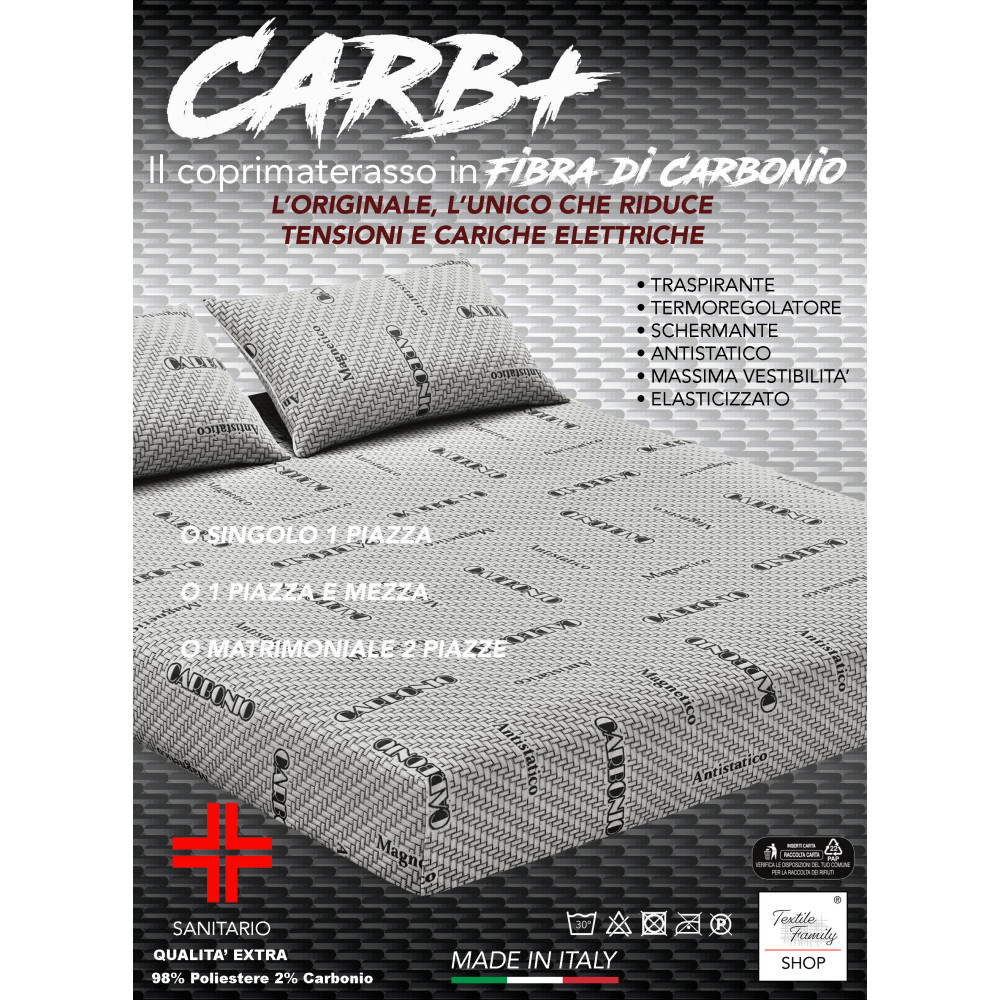 CARB PLUS mattress cover in CARBON fiber Antistatic