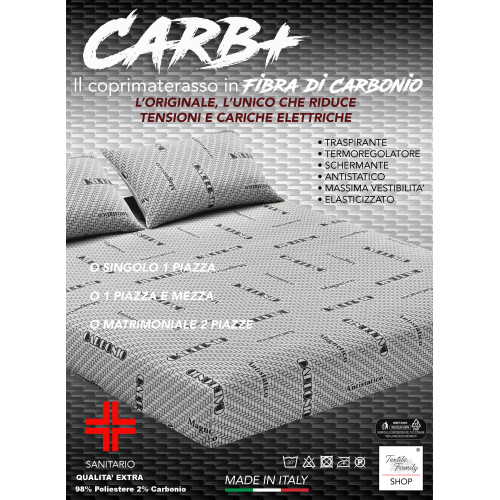CARB PLUS mattress cover in CARBON fiber Antistatic