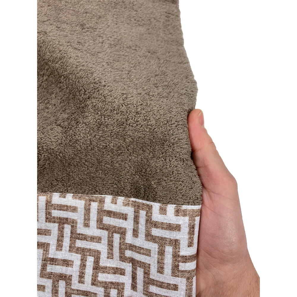 SET asciugamani con bordo FASHION Beige in puro cotone Made in Italy