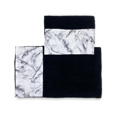 SET asciugamani con bordo MARMO Marmorizzato in Puro cotone Made in Italy
