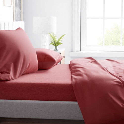 Red No Iron Microfiber Sheet
