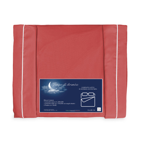 lenzuolo in microfibra no stiro rosso 2