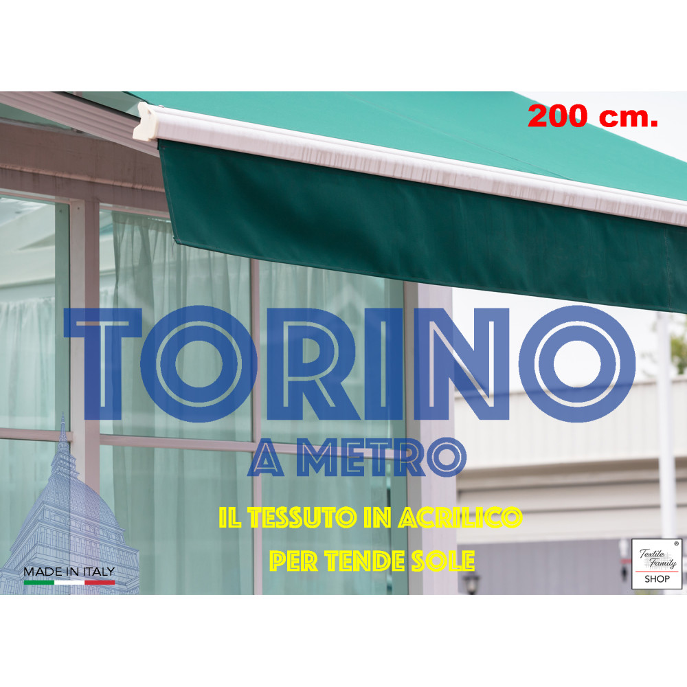 TESSUTO tenda SOLE TORINO da esterno GIARDINO balcone A METRO IN Acrilico altezza 2 Metri cm. 200 RIGA PARI