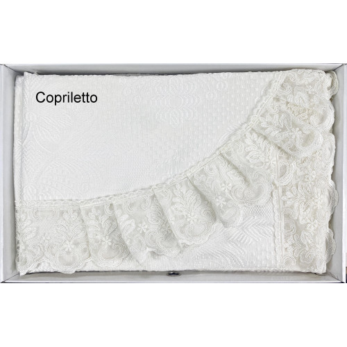 STEFY TOP CASE fini avec Pizzo Macramè DOUBLE drap et BEDSPREAD idea BRIDE