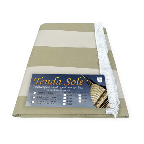 Toldo de rayas anchas en beige