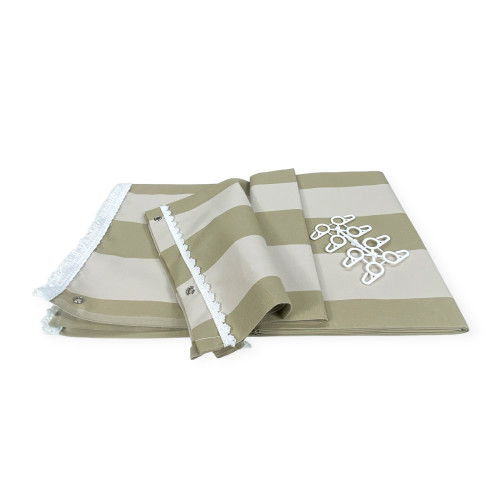 OUTDOOR AWNING GARDEN BALCONY STRIPE BEIGE in Acrylic PACKAGED in 6 sizes