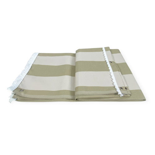 AUSSENMARKISE GARTEN BALKON STREIFEN BEIGE in Acryl VERPACKT in 6 Größen