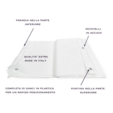 tenda sole in acrilico nel colore bianco unito 2