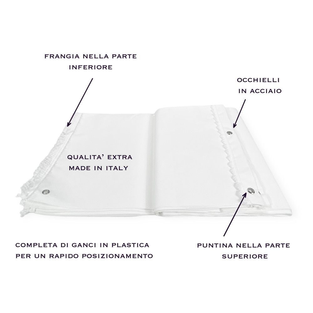 TENDA SOLE DA esterno GIARDINO balcone BIANCO Unito in Acrilico CONFEZIONATA in 6 Misure