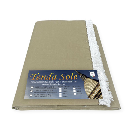 Toldo solar beige liso en tela acrílica