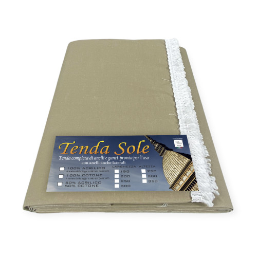 Toldo solar beige liso en tela acrílica