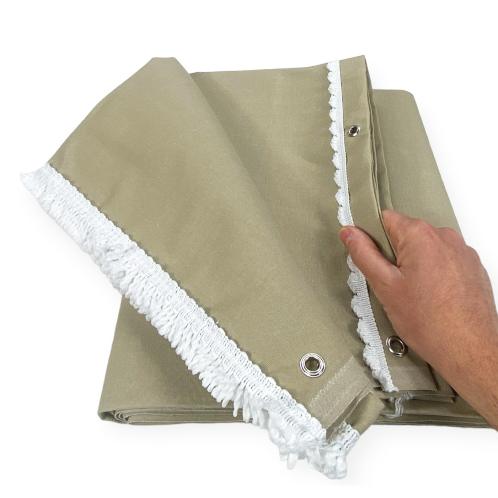 TOLDO EXTERIOR JARDÍN BALCÓN BEIGE Acrílico Liso EMPAQUETADO en 6 tamaños