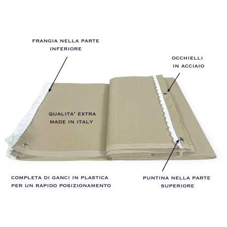 Toldo solar beige liso en tela acrílica 2