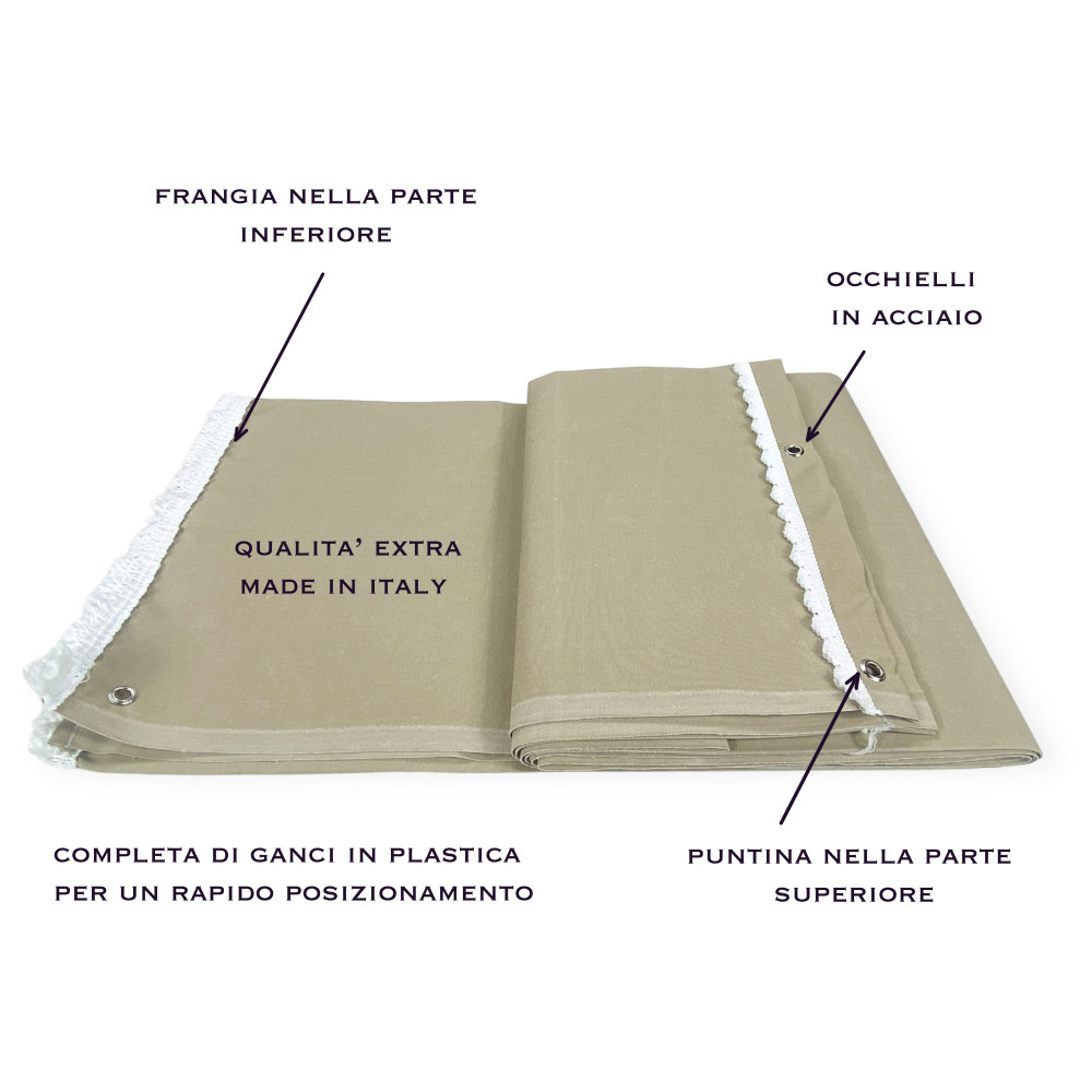 TOLDO EXTERIOR JARDÍN BALCÓN BEIGE Acrílico Liso EMPAQUETADO en 6 tamaños