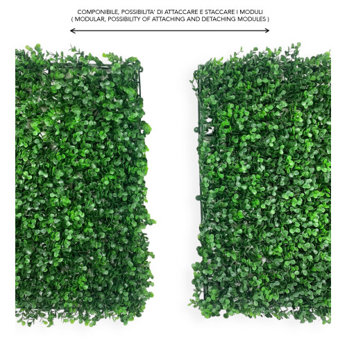 Haie murale artificielle artificielle décorative avec des feuilles pour murs et balcons ornementales pour l’intérieur et l’extér