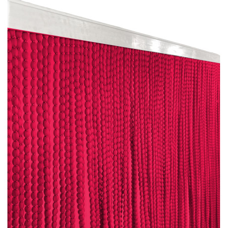 tenda a perline in stoffa antirumore colore rosso 2