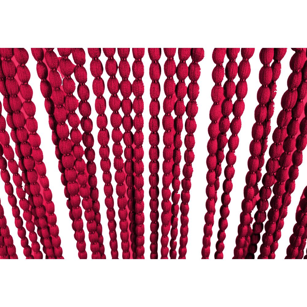 SOFT MARIEL © CURTAIN WITH BEADS in Soft Fabric Anti Noise Retardant Threads RED