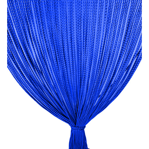 Perlenvorhang aus blauem Stoff