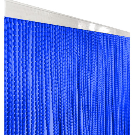tenda a perline in stoffa colore blu 2
