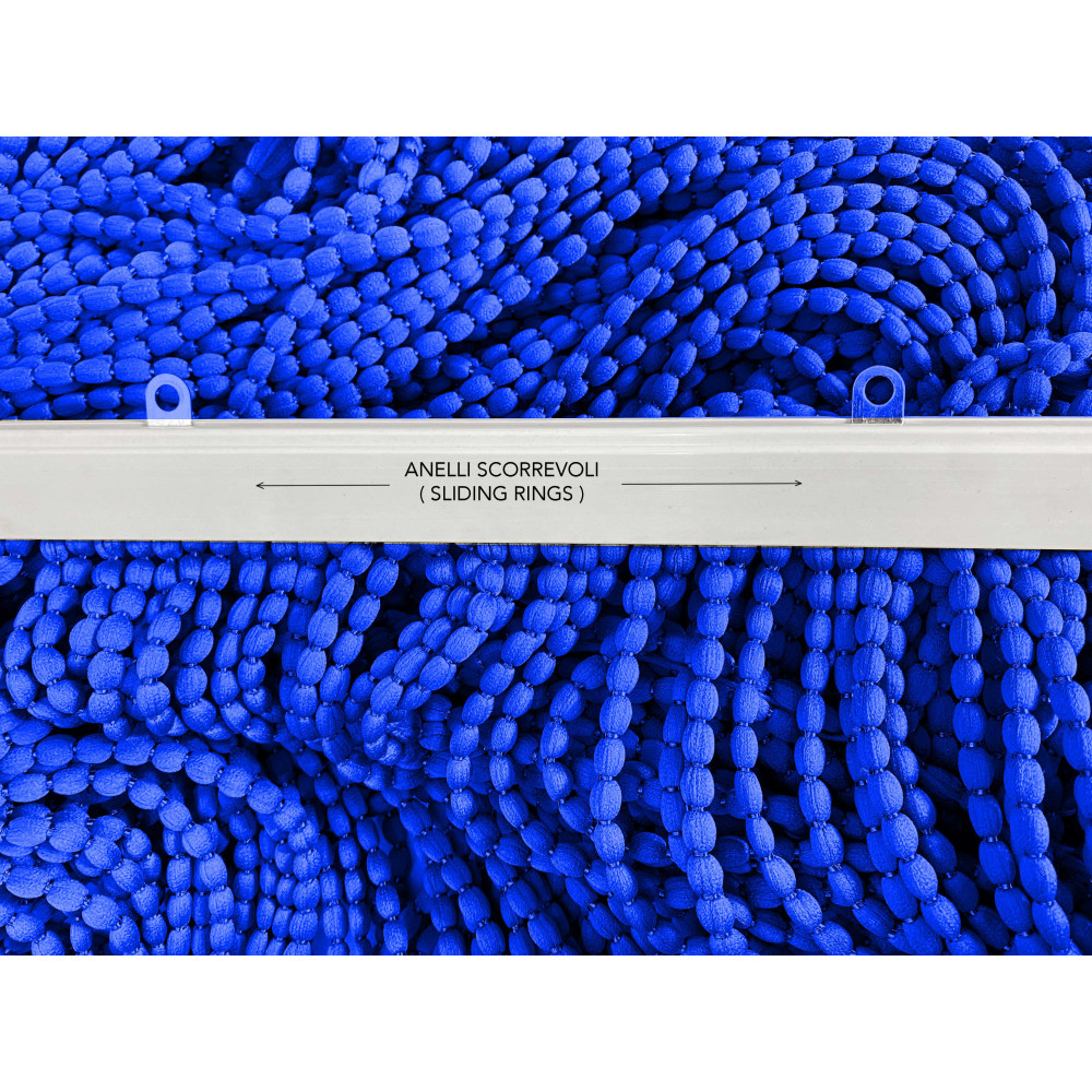WEICHER MARIEL-VORHANG © MIT PERLEN aus weichem, schallhemmendem Stoff BLAU