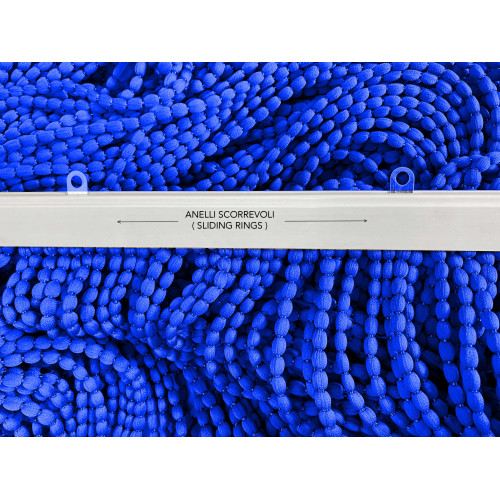 TENDA Mariel © SOFFICE a PERLINE in Stoffa Morbida Anti insetti antirumore a Fili BLU