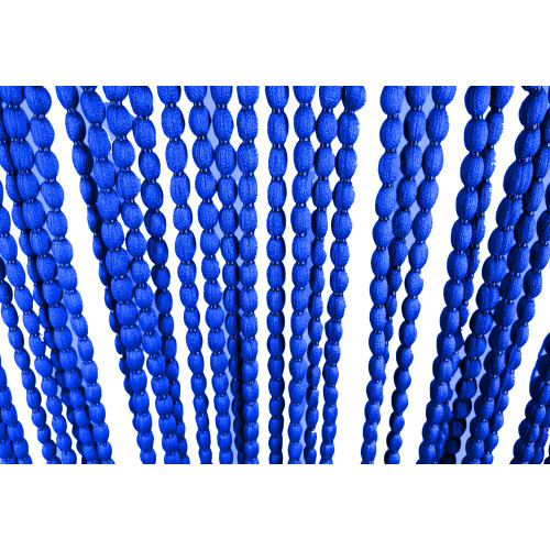 SOFT MARIEL © CURTAIN WITH BEADS in Soft Fabric Anti Noise Retardant Threads BLUE