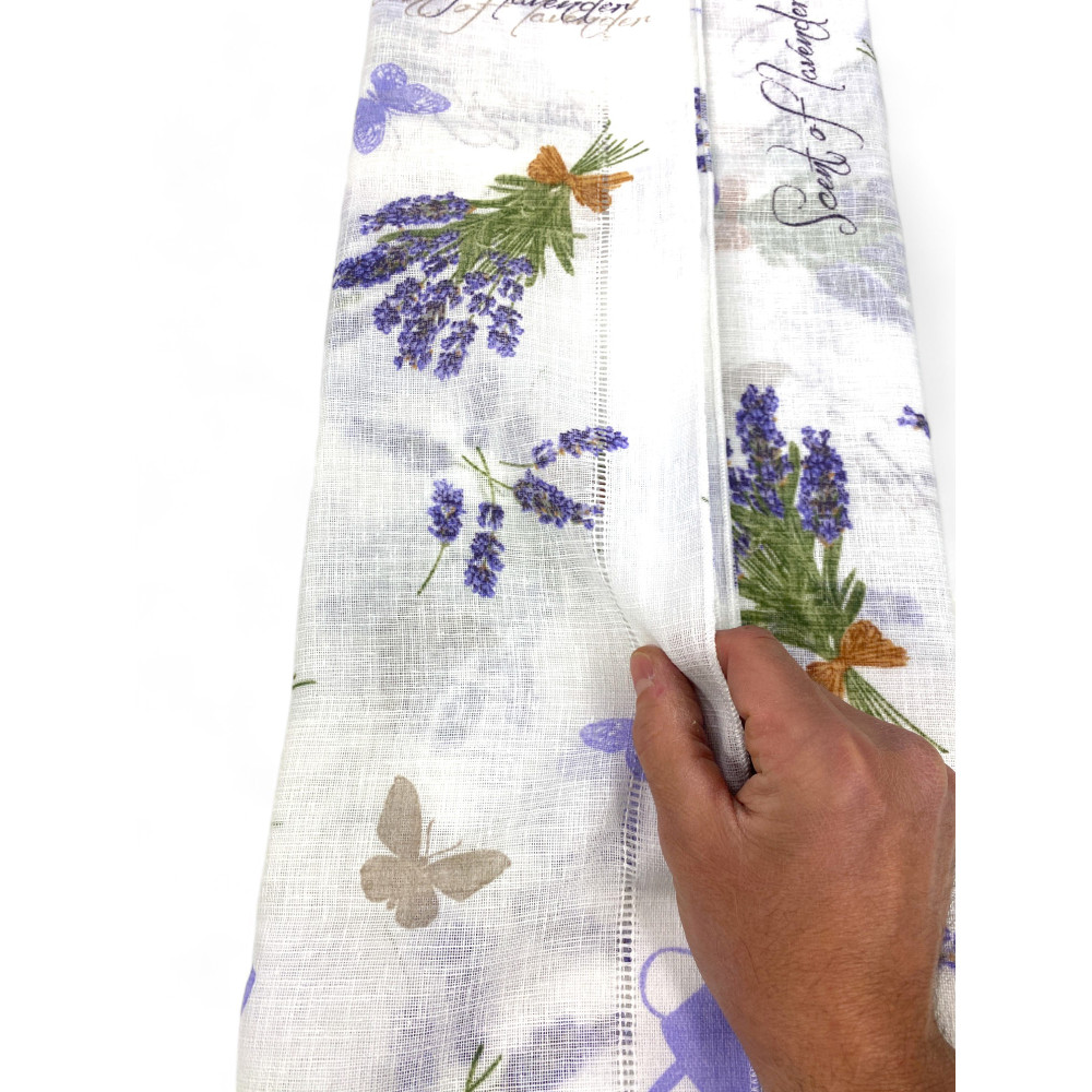 Coppia TENDINA a vetro LAVANDA larga cm. 60 da Finestra e da Porta
