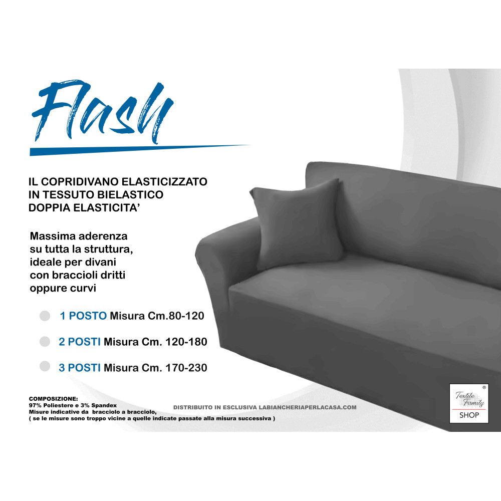 FLASH GREY Stretch Sofa Bezug High Fit
