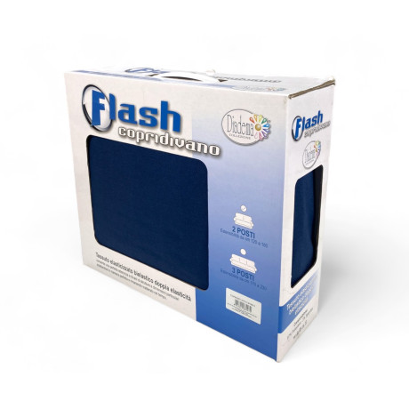 Housse de canapé ajustée en bleu 2