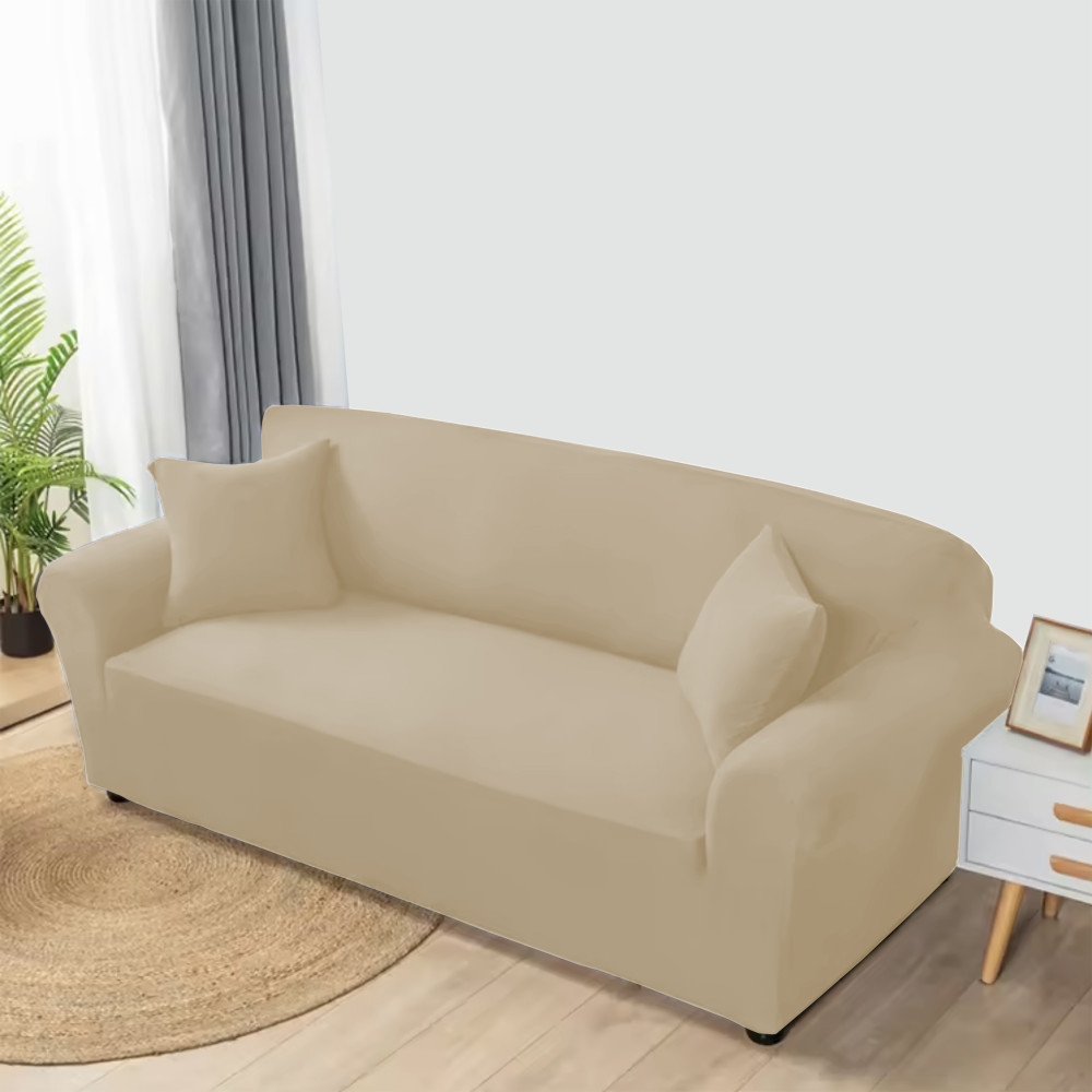 Stretch sofa cover cream