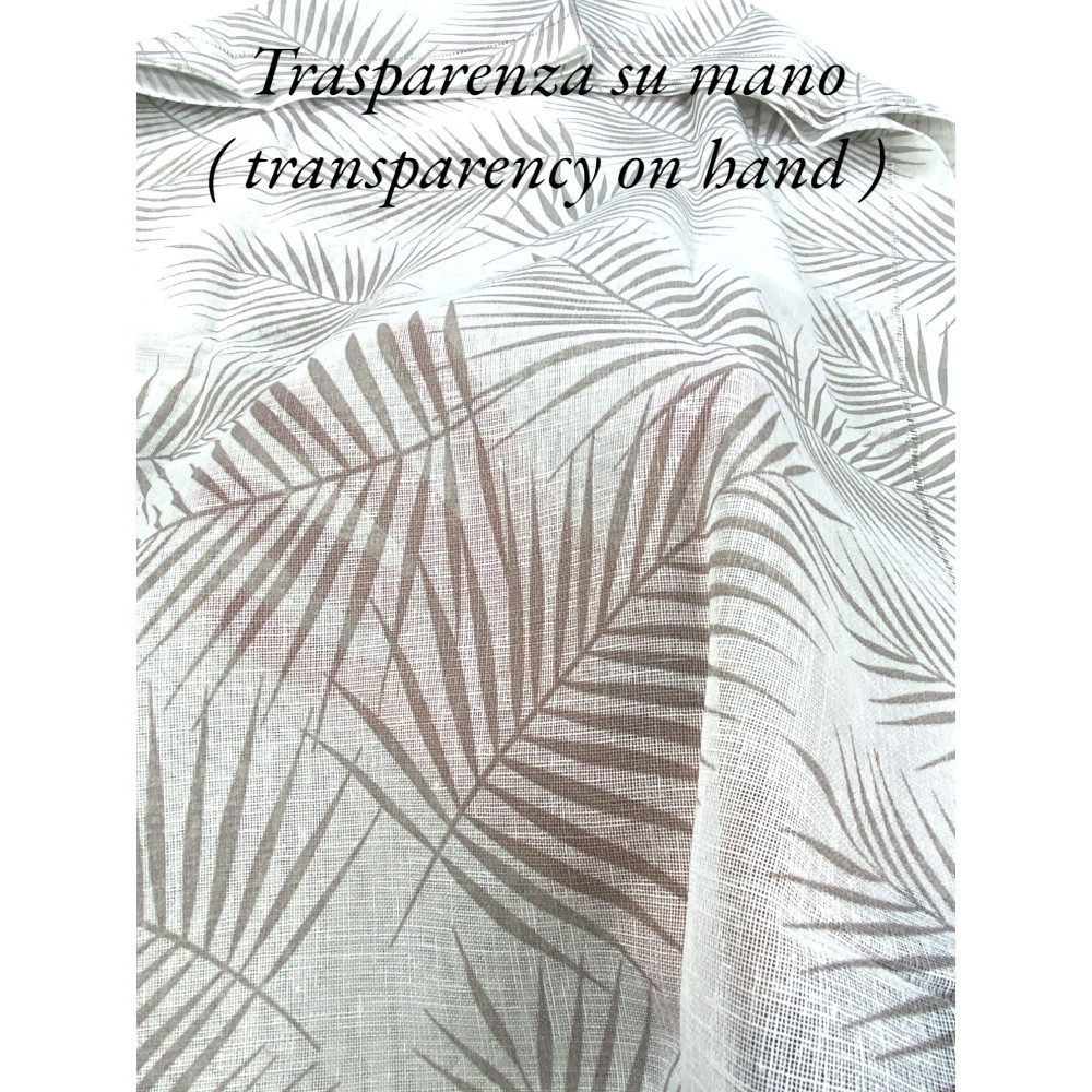 Paire de rideaux en verre FOGLIA STYLE BEIGE large cm. 60 de la fenêtre et de la porte