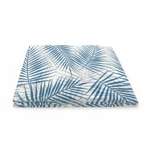 Paire de rideaux en verre FOGLIA STYLE BLU large cm. 60 de la fenêtre et de la porte