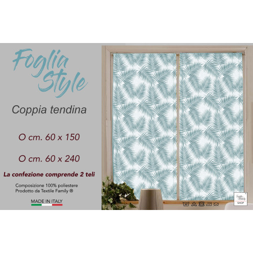 Paar BLUE LEAF GLASS CURTAIN cm breit. 60 von Fenster und Tür