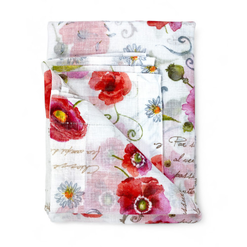 Paire de rideaux de verre POPPIES large cm. 60 de la fenêtre et de la porte
