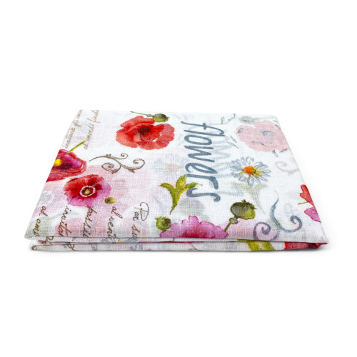 Coppia TENDINA a vetro PAPAVERI larga cm. 60 da Finestra e da Porta