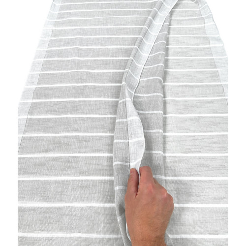 PAIR OF MODERN GLASS curtain 45 or 60 or 85 wide STRIPES Grey