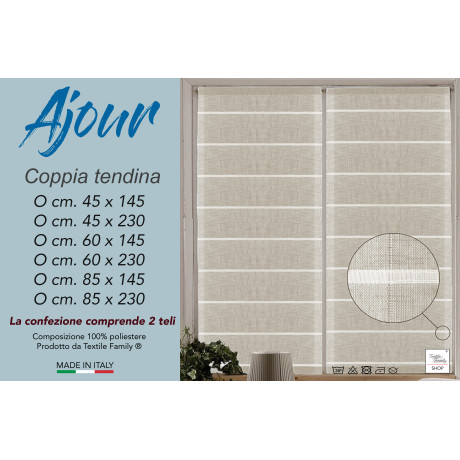 PAAR MODERNE GLASVORHÄNGE 45 oder 60 oder 85 breit Ajour Beige 2