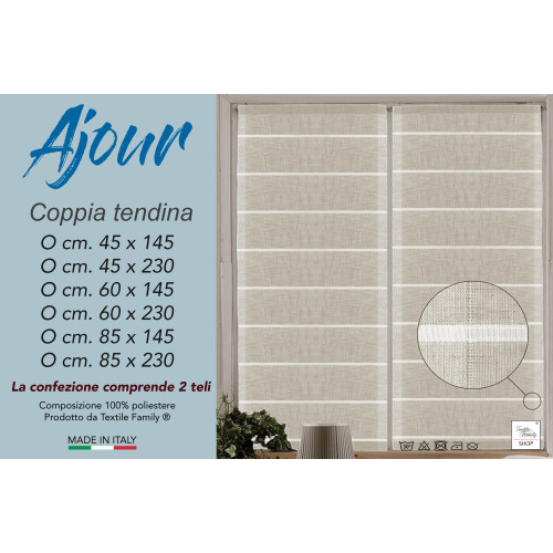 PAAR MODERNE GLASVORHÄNGE 45 oder 60 oder 85 breit Ajour Beige