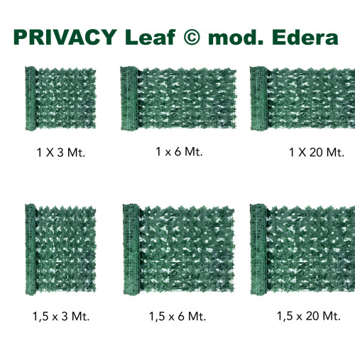 SIEPE Privacy Leaf EDERA Finta Artificiale a Foglie per Muri e Balconi Ornamentale frangivista Sempre verde