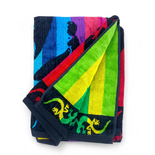 STRANDTUCH aus reinem Baumwollfrottee Jeko Surf Größe Large cm. 90 X 165 und Strandrucksack