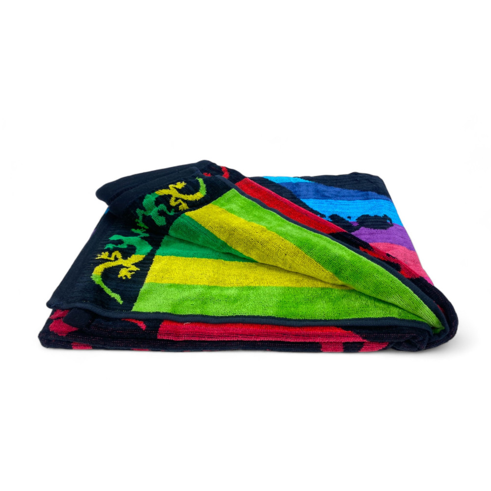STRANDTUCH aus reinem Baumwollfrottee Jeko Surf Größe Large cm. 90 X 165 und Strandrucksack