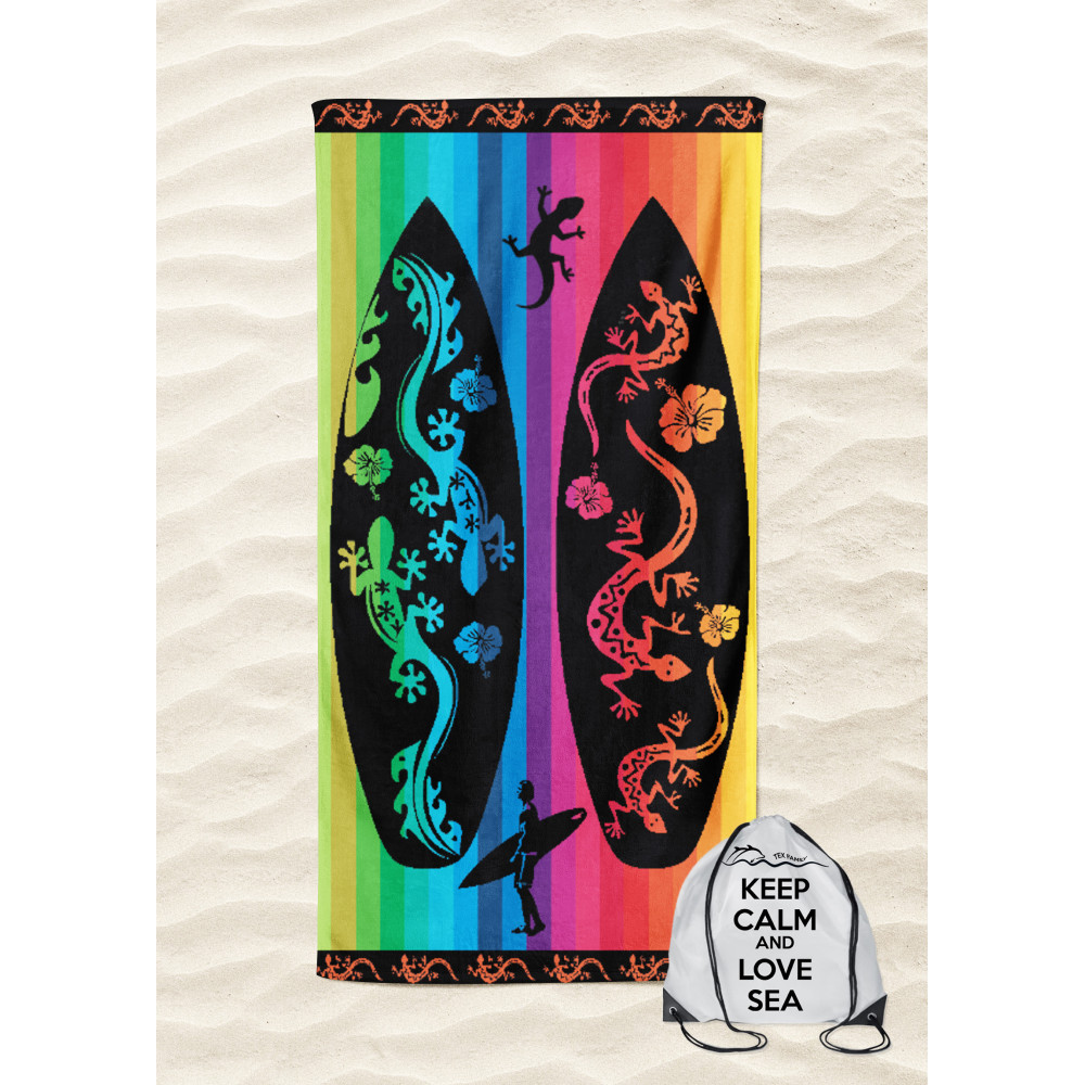 Jeko beach towel and colorful surf