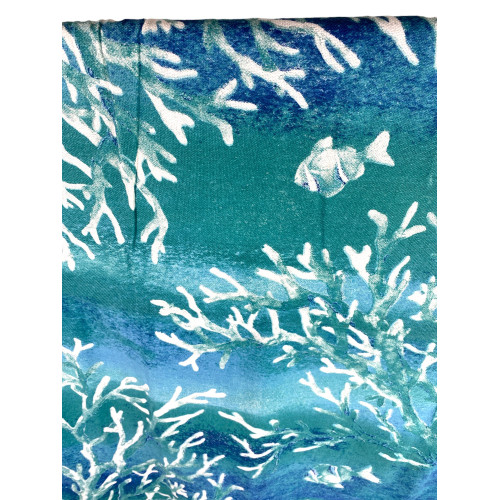 TELO MARE fouta CORALLI Piantine MISURA Grande CM.100X200 con zaino Spiaggia KEEP CALM