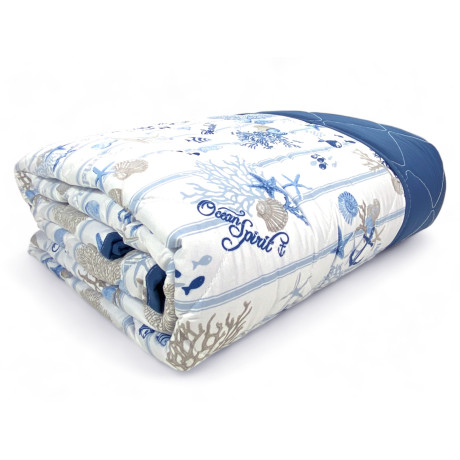 COLCHA ACOLCHADA CON LAZO DE MAR Corales y conchas con suela a rayas Made in Italy