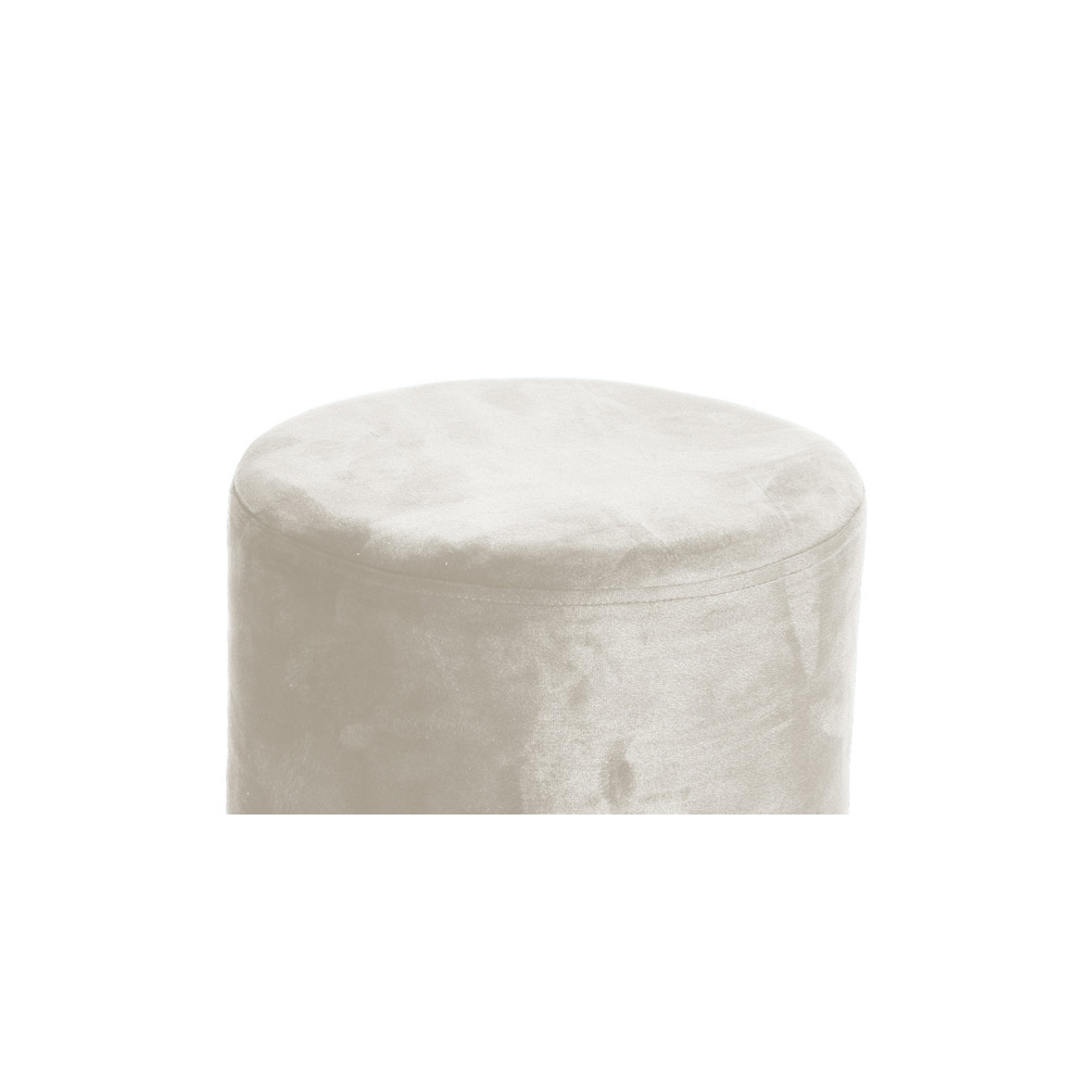 Repose-pieds cylindrique VELVET en velours uni beige